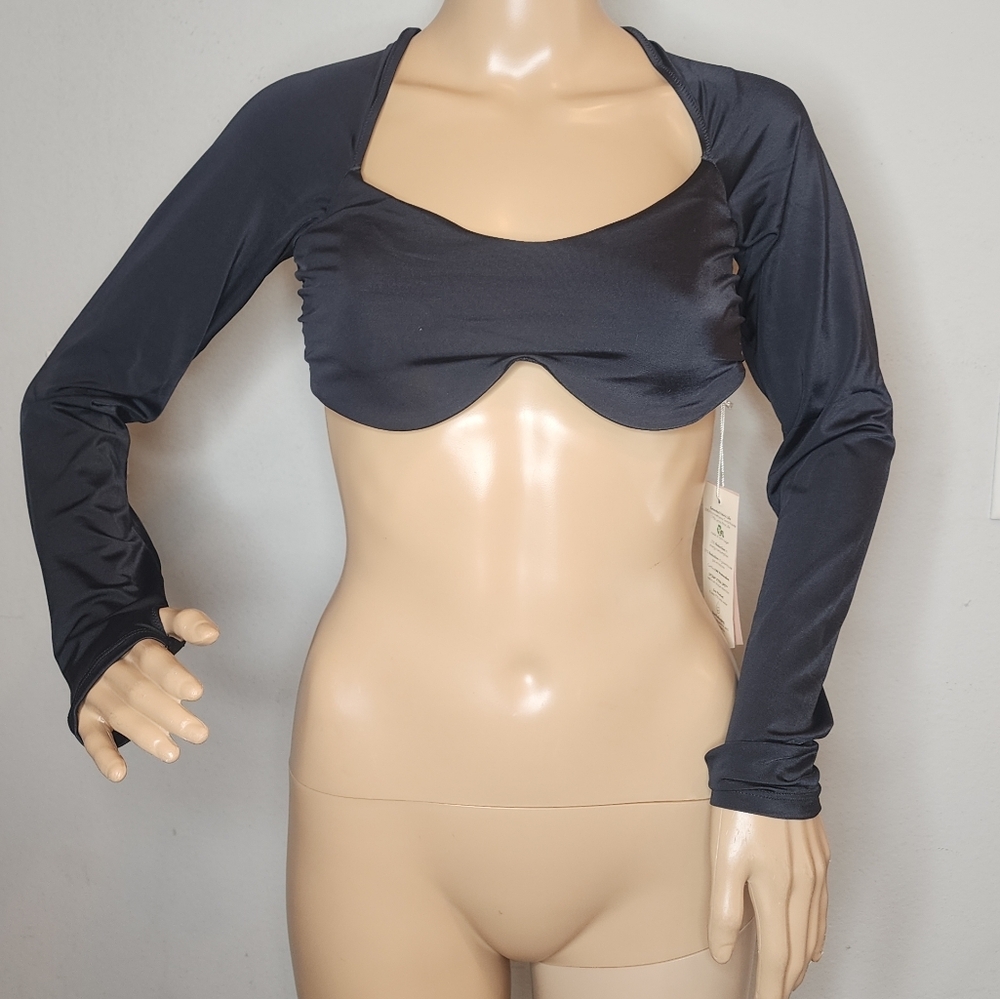 NWT We Are HAH Black Keep It Up Top Long Sleeve Rash Guard Underwire Large - Picture 14 of 15